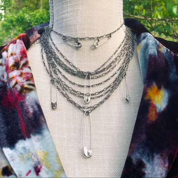 Hand Crafted Jewelry - SOLD - Chain Mail Safety Pin Necklace